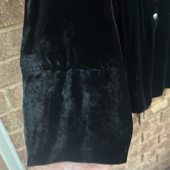 J. Jill button front black velour collared top tunic tie in back size Medium - Picture 3 of 9